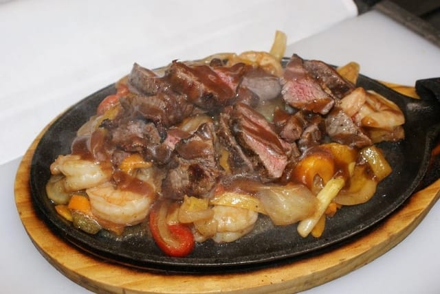 Shrimp & Steak Fajitas.