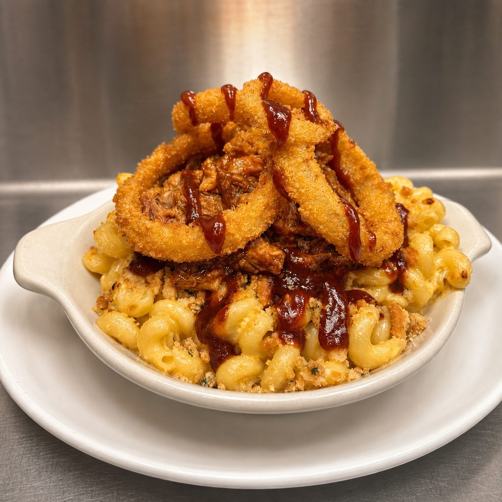 BBQ Pulled Pork Mac & Cheese.
