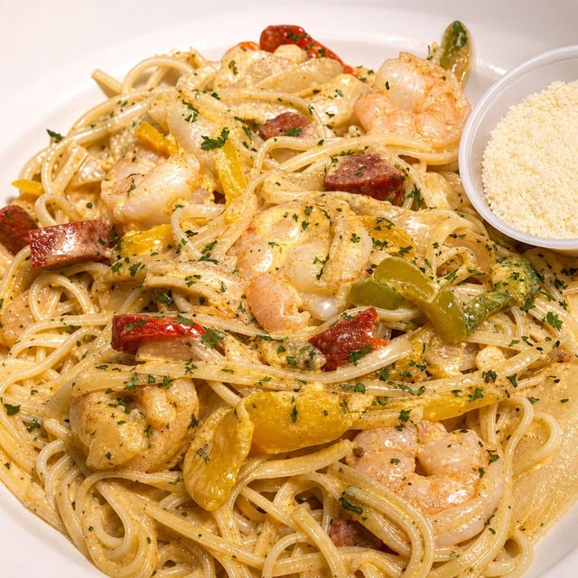 Shrimp Hasta Pasta.